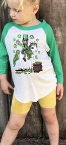 img 1 attached to Leprechaun Unicorn Patricks T Shirt Sleeves Girls' Clothing - Tops, Tees & Blouses