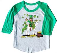 leprechaun unicorn patricks t shirt sleeves girls' clothing - tops, tees & blouses logo