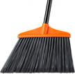 extended handle outdoor broom for heavy duty cleaning - household angle brooms ideal for indoor, patio, garage, deck, lobby, and courtyard sweeping in orange by lifewit logo