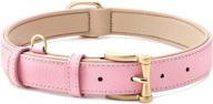 premium thankspaw waterproof leather dog collar - soft padded collar for small, 🐾 medium & large dogs with alloy buckle - heavy duty & classic pet collar логотип