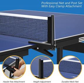 img 1 attached to Professional 9'X5' Foldable Table Tennis Table By Goplus With Quick Clamp Net & Post Set, Easy Assembly, And All-Weather Performance - Ideal For Indoor/Outdoor Use As Single Or Double Player Mode