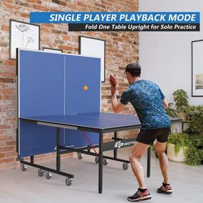 img 3 attached to Professional 9'X5' Foldable Table Tennis Table By Goplus With Quick Clamp Net & Post Set, Easy Assembly, And All-Weather Performance - Ideal For Indoor/Outdoor Use As Single Or Double Player Mode