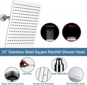 img 1 attached to COSYLAND 10'' High Pressure Rainfall Shower Head Combo With 11'' Extension Arm & 79" Hose - 9 Settings Handheld Stainless Steel Dual Heads, Chrome