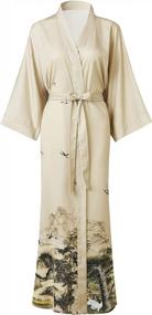 img 4 attached to Ledamon Women'S Kimono Long Robe - Classic Floral Bathrobe Nightgown