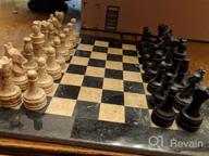 img 1 attached to 15" Handmade Marble Chess Set - Staunton & Ambassador Gift Style - Black/Fossil Coral review by Darrell Verduzco