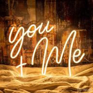 you and me neon sign: 16x15 inch dimmable switch white art led light for home wall decor and special occasions логотип