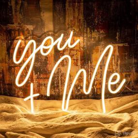 img 4 attached to You and Me Neon Sign: 16x15 inch Dimmable Switch White Art LED Light for Home Wall Decor and Special Occasions