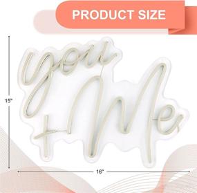 img 3 attached to You and Me Neon Sign: 16x15 inch Dimmable Switch White Art LED Light for Home Wall Decor and Special Occasions