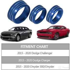 img 1 attached to 🔵 Billet Aluminum Climate Control Knob Covers - Enhance HVAC A/C Radio Tuner Knob Switch Trim Cover for Dodge Charger/Challenger (2015-UP) - Blue