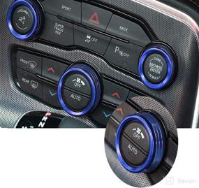 img 2 attached to 🔵 Billet Aluminum Climate Control Knob Covers - Enhance HVAC A/C Radio Tuner Knob Switch Trim Cover for Dodge Charger/Challenger (2015-UP) - Blue