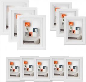 img 4 attached to White Picture Frame Set 11 Pack - 8X10 In, 6X8 In, 5X7 In Collage Photo Frames With Wall Template & Hanging Hardware
