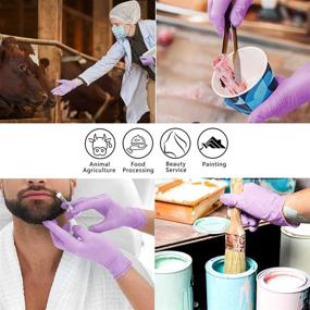 img 1 attached to SAFE HEALTH Nitro-V Disposable Gloves: Latex-Powder Free, Perfect for Daily Housework, Violet Synthetic Nitile-Vinyl Blend