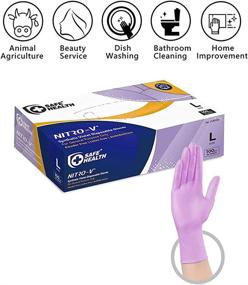 img 3 attached to SAFE HEALTH Nitro-V Disposable Gloves: Latex-Powder Free, Perfect for Daily Housework, Violet Synthetic Nitile-Vinyl Blend