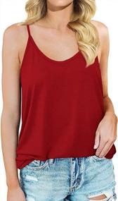 img 4 attached to 🌞 Tobrief Women's Summer Spaghetti Strap Tank Tops - Casual Sleeveless Shirts & Cami Tops