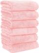 6 pack pink microfiber coral velvet hand towels - quick drying, highly absorbent, multipurpose use for hotel, bathroom, shower & spa - 16 x 28 inches (moonqueen) logo
