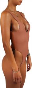 img 2 attached to Women'S One Piece Retro 80S 90S Low Back High Cut Swimsuit Sexy Bathing Suit Backless Swimwear