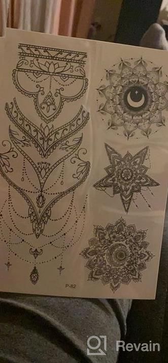 img 1 attached to 8 Pack Of Glaryyears Black Flower And Leaf Temporary Tattoos For Women: Realistic Stickers For Underboob, Arm, Chest, Shoulder, Thigh, And Waist - Perfect For Beach Parties And Events review by Allison Smith
