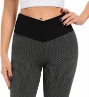 women's butt lift yoga leggings: inibud high waisted push up breathable sports workout pants (black, large) logo