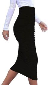 img 3 attached to Vivicastle Womens Ruched Ruffle Mid Calf Women's Clothing via Skirts