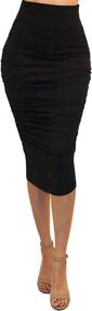 img 1 attached to Vivicastle Womens Ruched Ruffle Mid Calf Women's Clothing via Skirts