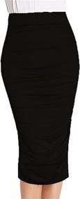 img 2 attached to Vivicastle Womens Ruched Ruffle Mid Calf Women's Clothing via Skirts