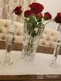 img 6 attached to Allgala Set Of 2 Crystal Glass Made Reverse Tapered Pillar And Hand Crafted Ball Candlesticks-8.5"-HD89151