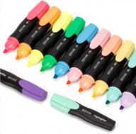 zeyar aesthetic highlighter pen, chisel tip marker pen, ap certified, assorted colors, water based, quick dry, patented product (6 macaron colors & 6 fluorescent colors) logo