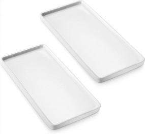img 4 attached to Nucookery 10 In Porcelain Serving Tray,Ceramic Holder Organizer For Kitchen Bathroom Restaurant (10", Set/2)