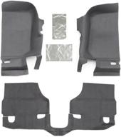 bedrug btjk07f2 jeep kit floor mat 3-piece set for 2007-2010 jk 2 door with heat shields included. logo