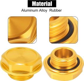 img 1 attached to 🔥 X AUTOHAUX Gold Aluminum Alloy Gas Engine Oil Filler Cap Plug Cover for Toyota TRD Highlander RAV4 Yaris Camry Reiz: Enhance Performance and Style!