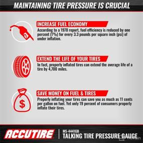 img 1 attached to 🚗 Accutire MS-4441GB Bilingual Talking Digital Tire Pressure Gauge (English and Spanish)