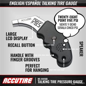 img 3 attached to 🚗 Accutire MS-4441GB Bilingual Talking Digital Tire Pressure Gauge (English and Spanish)