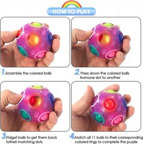 img 2 attached to Vdealen Magic Rainbow Puzzle Ball Fidget Brain Teaser Toy For Boys & Girls Age 3+, Birthday Christmas Easter Gift Stocking Stuffers Kids Teens Adults