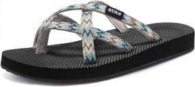 img 4 attached to Atika Women'S Sandals: Comfortable Summer Water Beach Flip Flops W/ Arch Support Platform & Casual Thong Slippers