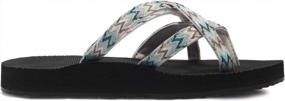 img 1 attached to Atika Women'S Sandals: Comfortable Summer Water Beach Flip Flops W/ Arch Support Platform & Casual Thong Slippers