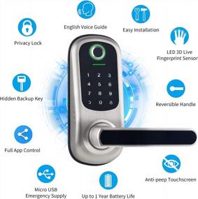 img 3 attached to Безопасный вход без ключа с замком по отпечатку пальца и управлением приложениями - идеально подходит для безопасности дома, офиса и квартиры