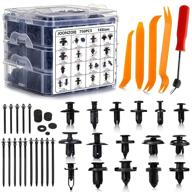 🔩 800pcs car retainer clips auto body push fasteners plastic pin rivets: a comprehensive automotive plastic screws push-type retainers set bumper panel rivets assortment oem tools kit for toyota honda ford nissan gm логотип