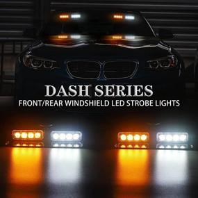 img 2 attached to 🚨 2in1 Dash Emergency Strobe Lights: Interior Windshield Deck Amber White Flash Lights for Vehicle Safety - Law Enforcement, Trucks (2×7.16 inch, 16 Led)