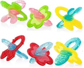 img 1 attached to Nuby Chewbies Teether - Silicone Teething Toy in Assorted Colors