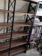img 1 attached to IRONCK Bookshelf Double Wide 6-Tier 76" H, Open Large Bookcase, Industrial Style Shelves, Wood And Metal Bookshelves For Home Office, Easy Assembly review by Chris Riley