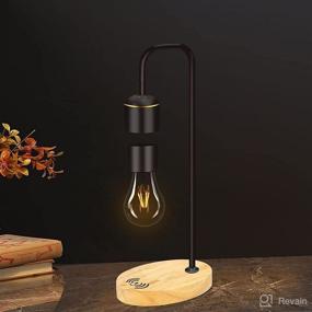 img 2 attached to Magnetic Levitating Light Bulb in Real Wood: Black Floating Desk Lamp with LED Night Lights, Luxury Wireless Charging Pad (Compatible with Apple/Android) - Perfect Christmas Gift