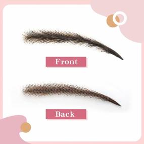 img 2 attached to Women'S Handmade False Eyebrows Human Hair Fake Eye Brows Lace Natural Makeup Vlasy One Pair (KS-W732-3#)