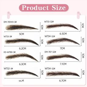 img 1 attached to Women'S Handmade False Eyebrows Human Hair Fake Eye Brows Lace Natural Makeup Vlasy One Pair (KS-W732-3#)