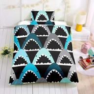 🦈 sdiii shark bedding sets: ocean-themed full/queen duvet cover sets for kids, boys, and teens (full/queen size, shark design) logo