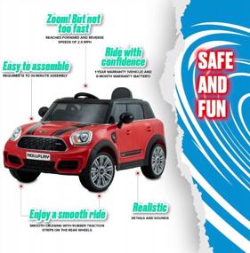 img 1 attached to Rollplay Mini Countryman S 6-Volt Battery Ride-On Vehicle (Red) - W493QG4-R-WH