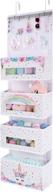 🦄 unicorn door hanging organizer - 4 large pockets, 3 clear small pockets, 49” x 14” - ideal baby storage for toys, towels, and sundries in children's room, bedroom, or kitchen логотип