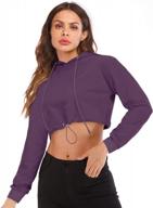 hioinieiy women's summer long sleeve crop top hoodie workout casual cute pullover cropped sweatshirt logo
