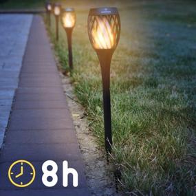 img 2 attached to Create An Enchanting Ambience With Everbeam P2 Solar Flickering Flame Torch Light - Waterproof Tiki Light With Realistic Flames & Easy Installation - 1 Pack