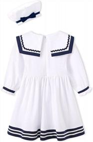img 2 attached to Pureborn Navy Nautical Playwear Dress For Baby And Toddler Girls | Sizes 0-4 Years