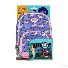 img 3 attached to 🦄 Nuby Quilted Mini Backpack: Unicorn Design with Safety Harness and Detachable Tether